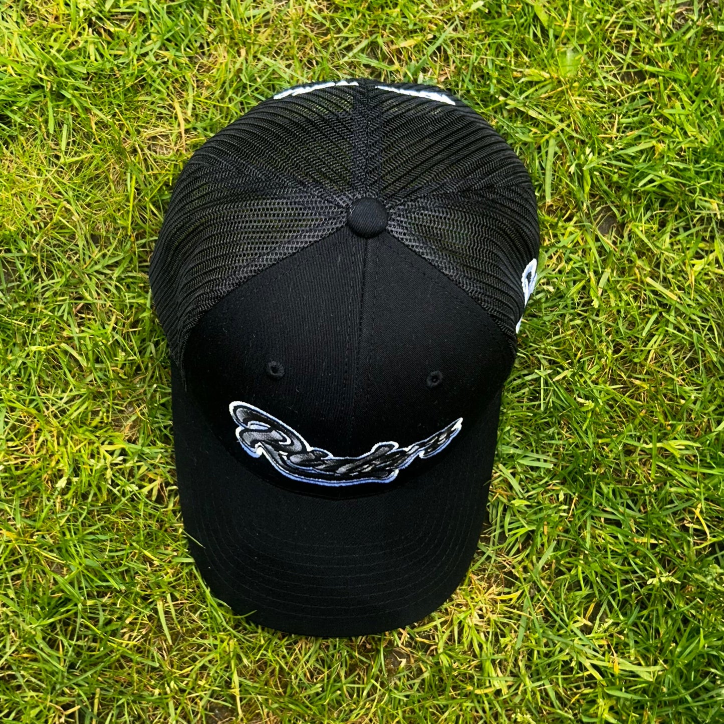 Riders bubble script cap