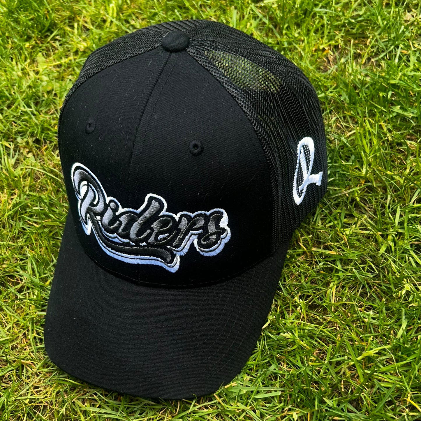 Riders bubble script cap